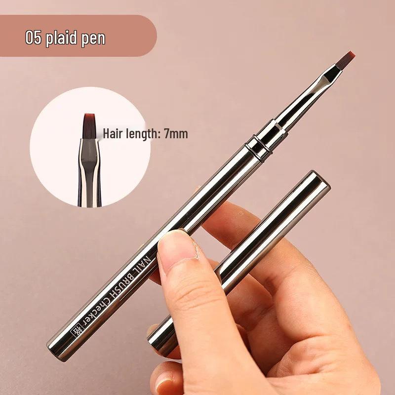 Gunmetal Nail Art Brush Set for Painting, Line Drawing, and Gradient Designs