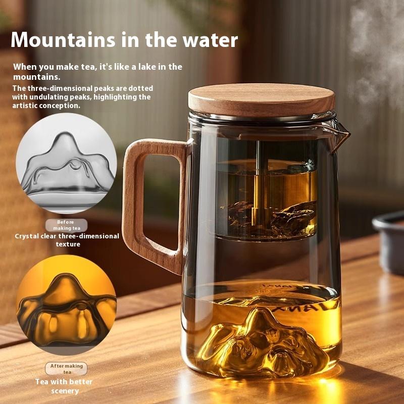 GIANXI Lid Magnetic Suction Tea Infuser Teapot High Temperature Resistant Glass Kettle Separation Filter Tea Brewing Kettle