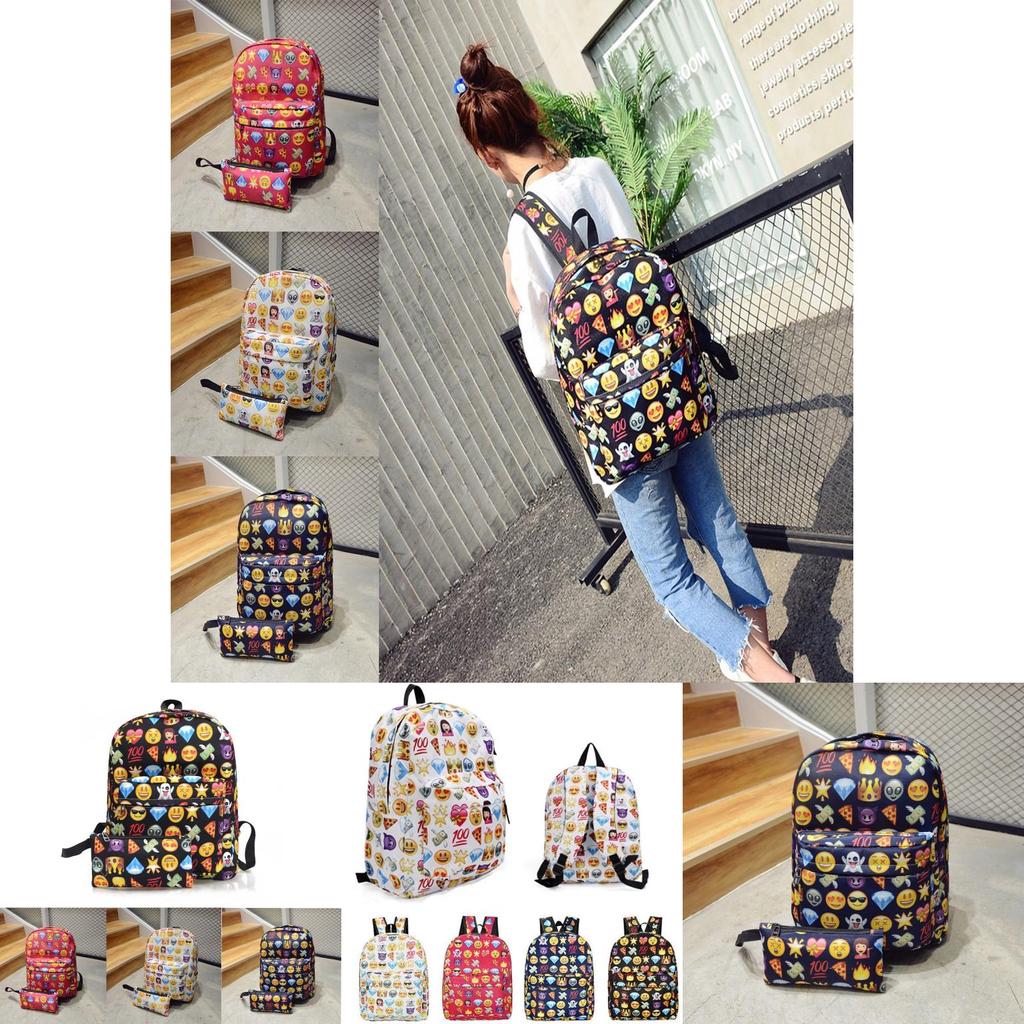 Stylish Garcon Filles Emoji Smiley Backpack Featuring High-quality Material For School