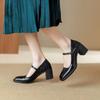 Fashion Retro Cozy Thick Heels Spring Autumn Buckle Pumps Women's 2024 Shoes French Simple Shoes on Heel 5CM Korea Style Sheepskin Pumps