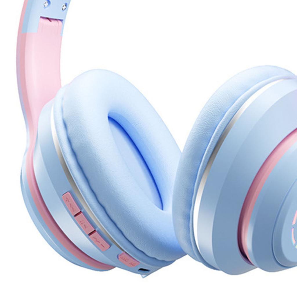 Kabelloses Gaming-Headset Gradient BT5.2 Verbindung Weiche Ohrpolster Bunte Lichter Gaming-Headset für Desktop Laptop Blau