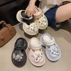 Baotou sandals for women to wear outside in summer, muffin soles, hole shoes, non-slip and breathable, big head, high heel, and small women's shoes.