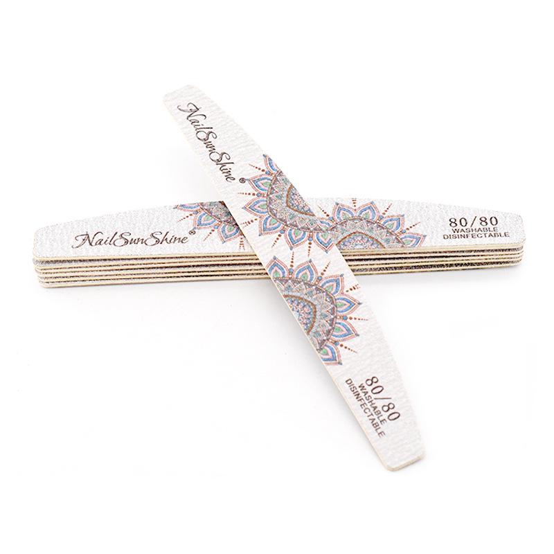 SunShine Half-Moon Wooden Nail File - Thin, Textured, Washable, and Wear-Resistant