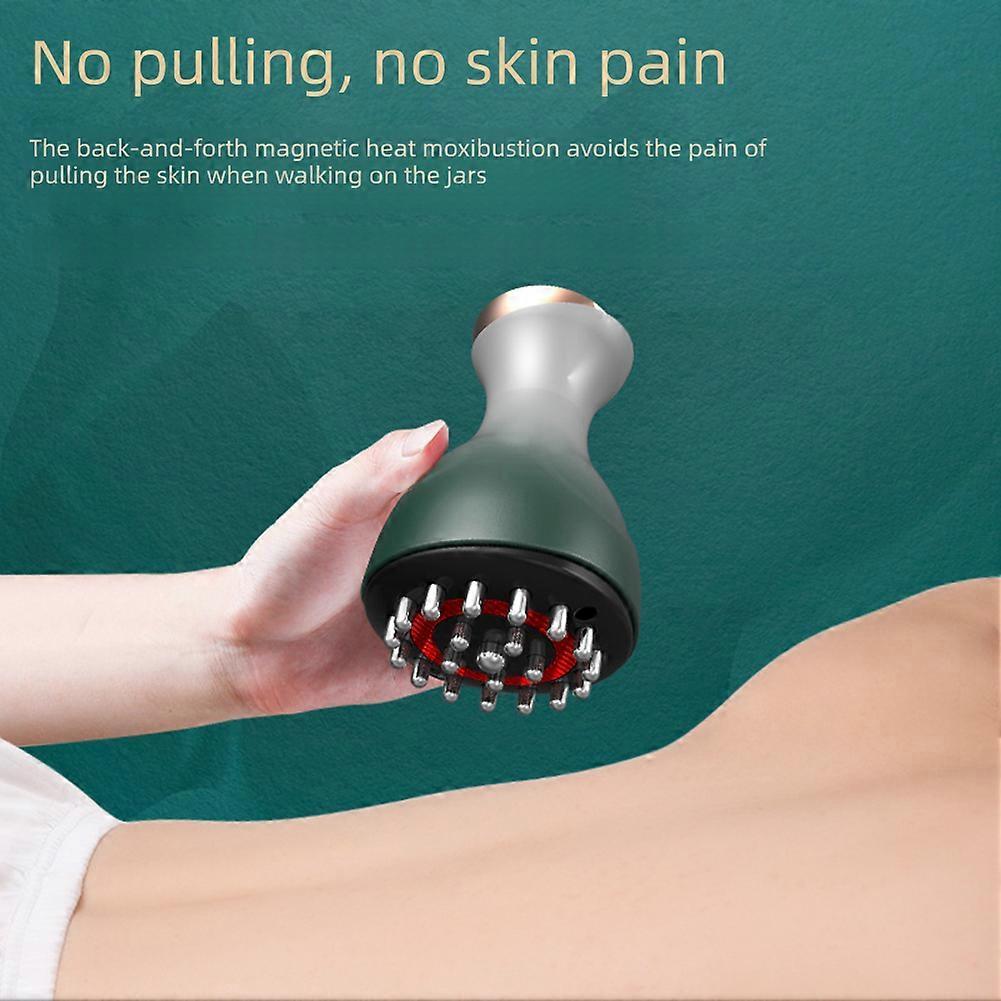Electric Handheld Lymphatic Drainage 35 Speed Massager with Red Light, Heat & Vibration - Cordless Anti Cellulite Massage Tool