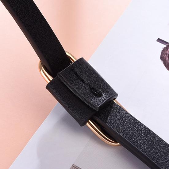 Simple Decorative Jeans Belt Adjustable Length Faux Leather Knotted Thin Waistband Jeans Suit Pants Belt