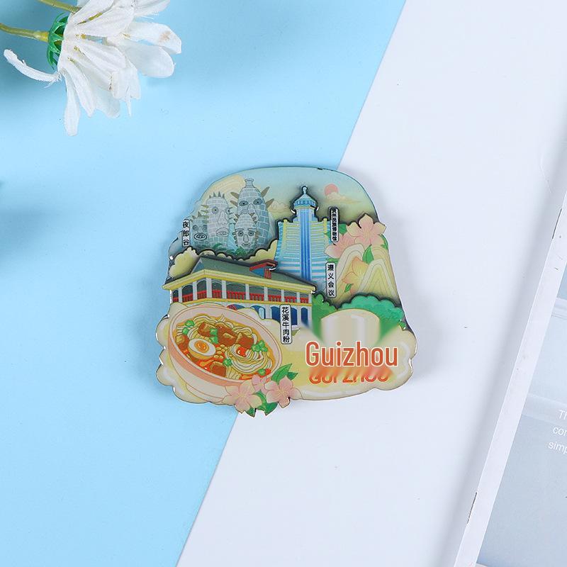National City Scenic Cartoon Holz-Epoxid-Kühlschrankmagnet