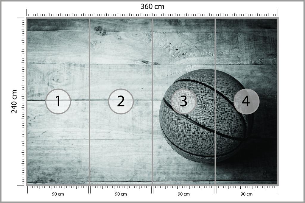 Photomural Basketball Ball On A Background Of Boards Smooth Vinyl 360x240