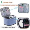Double-Layer Corduroy 30-Grid Nail Polish Bag, Large Capacity, Fashionable Multi-functional Makeup & Nail Art Handbag, Portable Storage