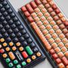 Cute MOG Bread Keycap 125 Keys PBT+PC Hamburger Fries Ice Cream Fast Food Theme Keycaps Orange Red Round Mantou Keyboard Caps