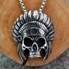 Punk Skull Pendant: Mysterious Chief Titanium Steel Necklace