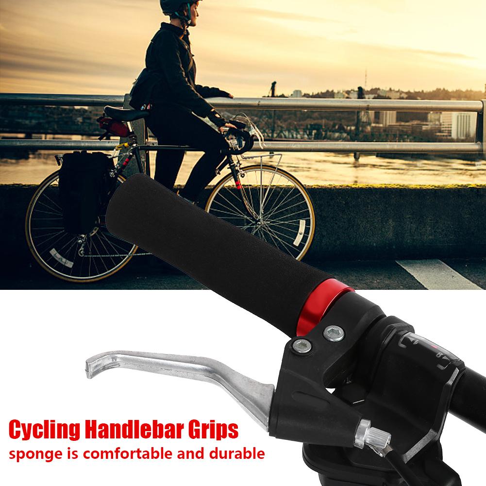 1 Pair Cycling Handle Bar End Bike   Lock on Handlebar Grips Accessory (Black)