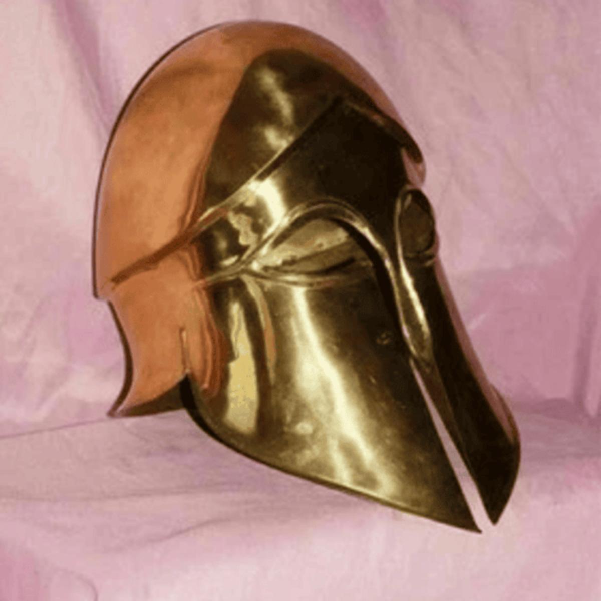 Средневековый Греческий Коринфский Шлем Спартанский Европейский Цельнолатунный Антикварный Шлем 50 BY 20 античная латунь