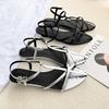 Roman Sandals Women's 2025 Summer New Low-heeled Pointed French Silver Temperament with Skirt Fashionable Cross-strap