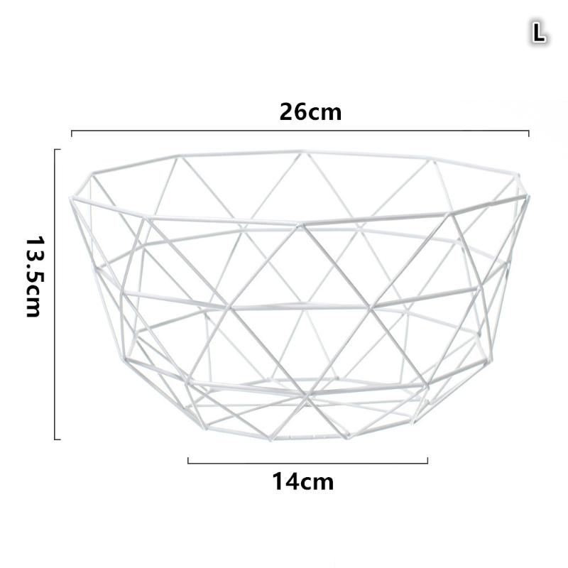 Iron Fruit Basket Simple Fruit Basin Multi-Size Iron Snack Bread Vegetable Storage Bowls Kitchen Eggs Dessert Holder Organizer