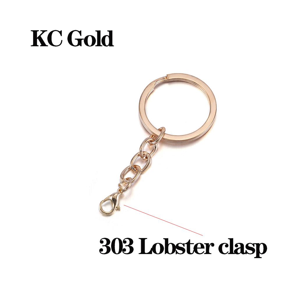 10Pcs/Lot Keychain Rings with Lobster Clasp Screw Eye Pins Jump Ring Keyrings for DIY Jewelry Making Findings Accessories