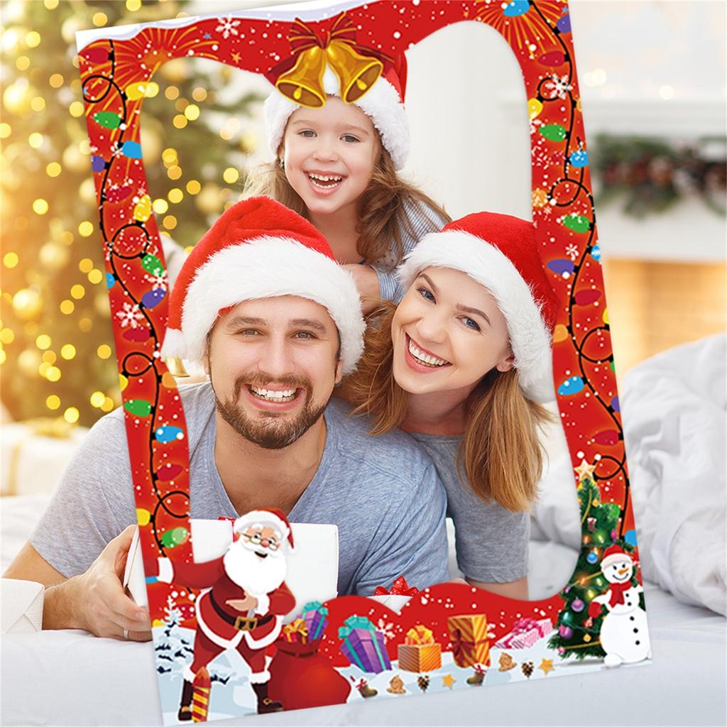 Weihnachten Fotoautomat Requisiten, Weihnachten Selfie Fotoautomat Rahmen mit 20 Stück Weihnachtsfeier Fotoautomat Requisiten Weihnachtsfeiertags-Party Dekorationen