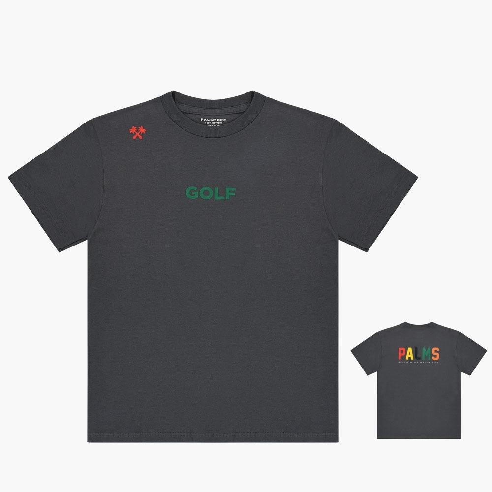 Palm Tree Golf Golf Short Sleeve T-Shirt Gray L
