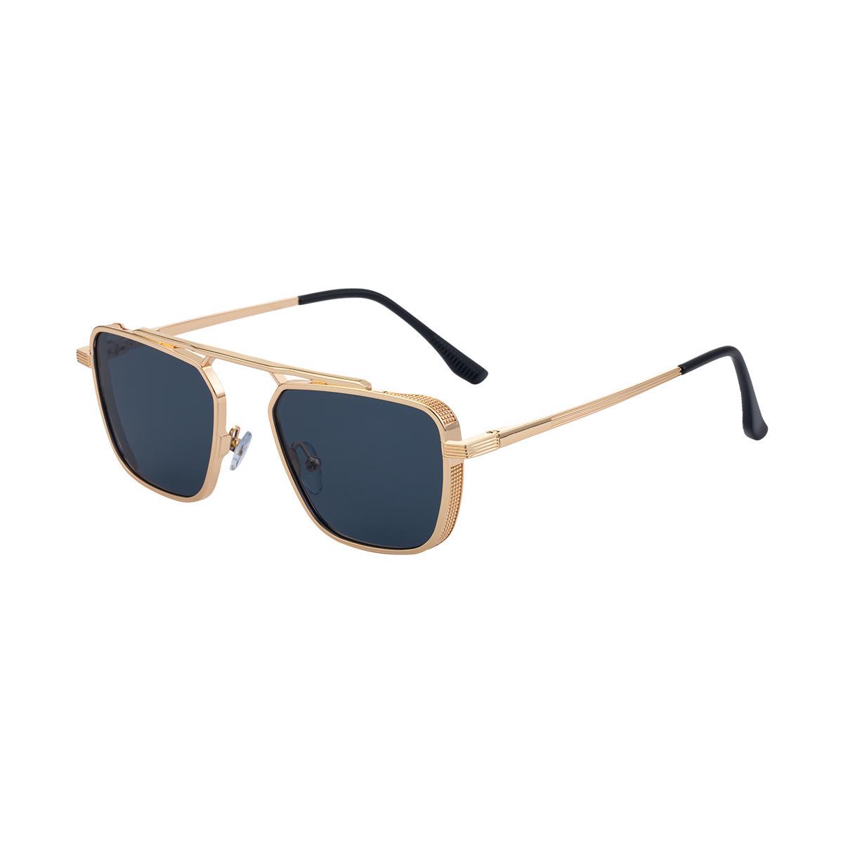 KAJILA European 2025 Men s Retro Punk Square Sunglasses with Spring Hinges and Sun Protection