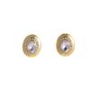 French Retro Super Flash Oval Diamond-Set Earrings, Autumn And Winter High-End Fashion Temperament Earrings