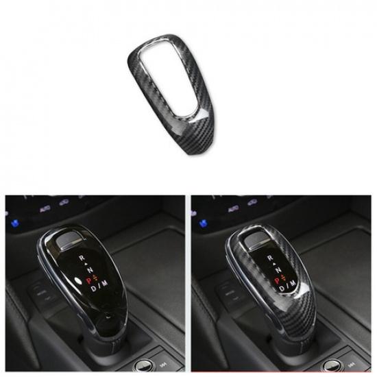 Glossy Carbon Fiber Car Gear Shift Knob Sticker For Cadillac CT6 2018