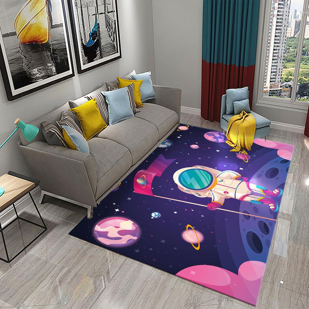 3D Cartoon Cute Astronaut Carpets for Living Room Kitchen Bedroom Bathroom Entrance Non-slip Area Rug Kawaii Kids Decor Carpet