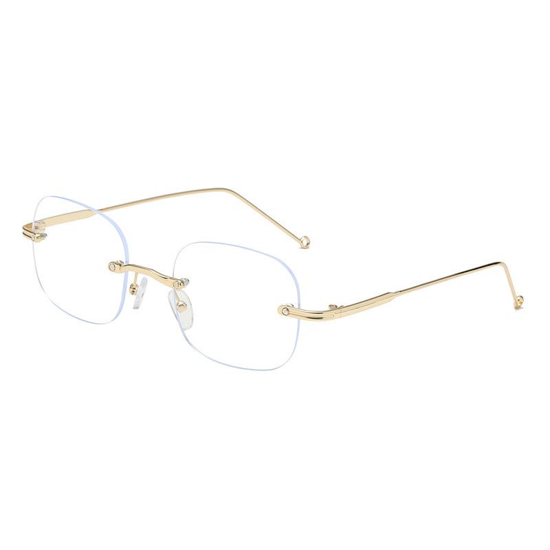 Anti-blue reading glasses new fashion metal rimless glasses the elderly reading glasses stall