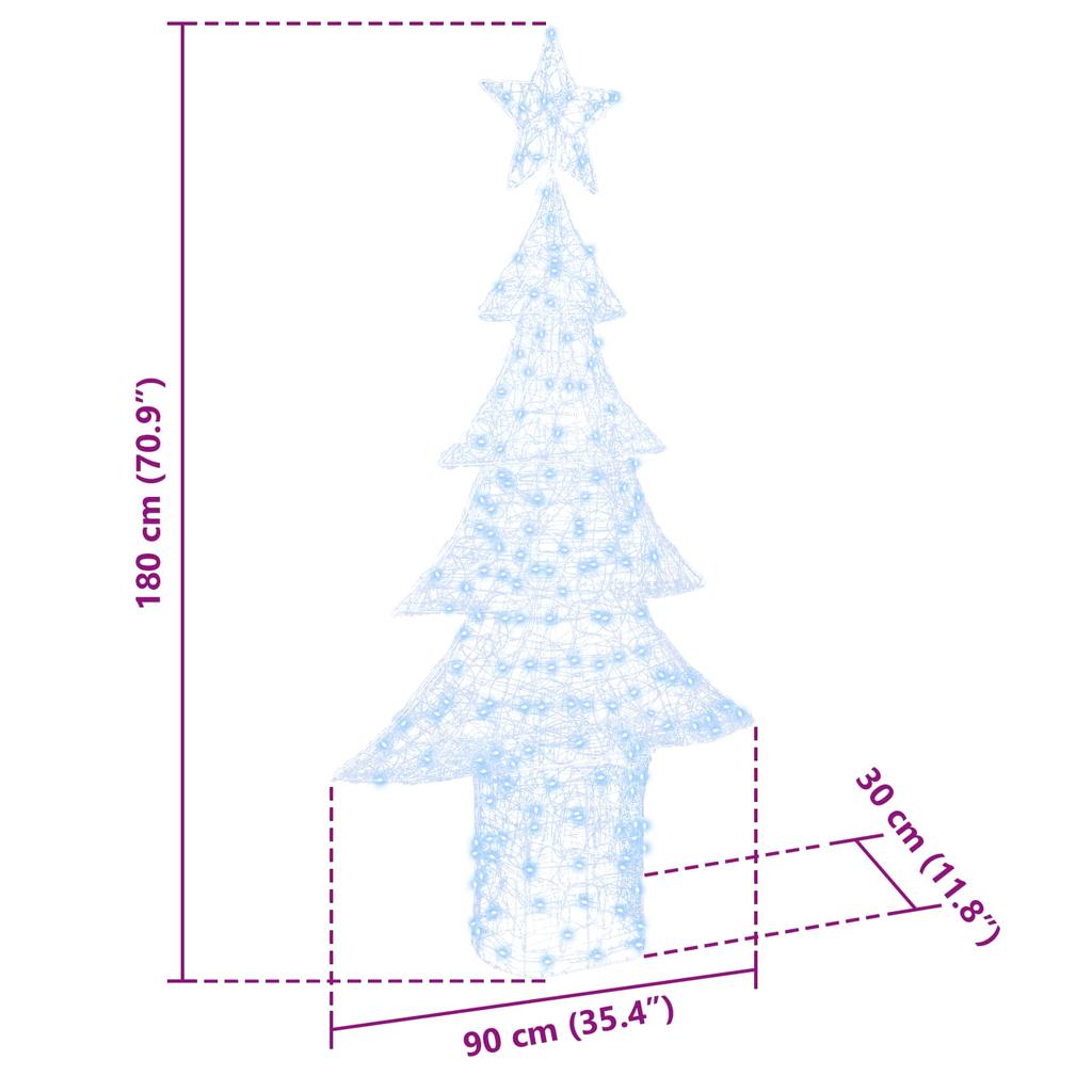 Christmas Tree with 240 Cold White LEDs 180 Cm Acrylic