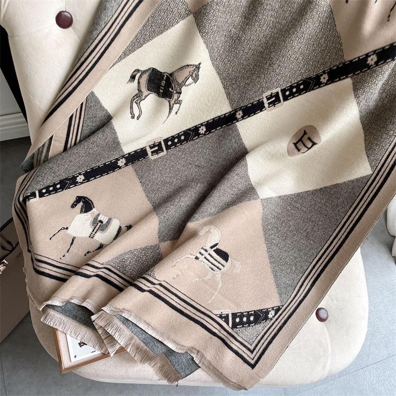 0G Thickened star imitation cashmere thermal scarf for women's high-end office air conditioner shawl for women