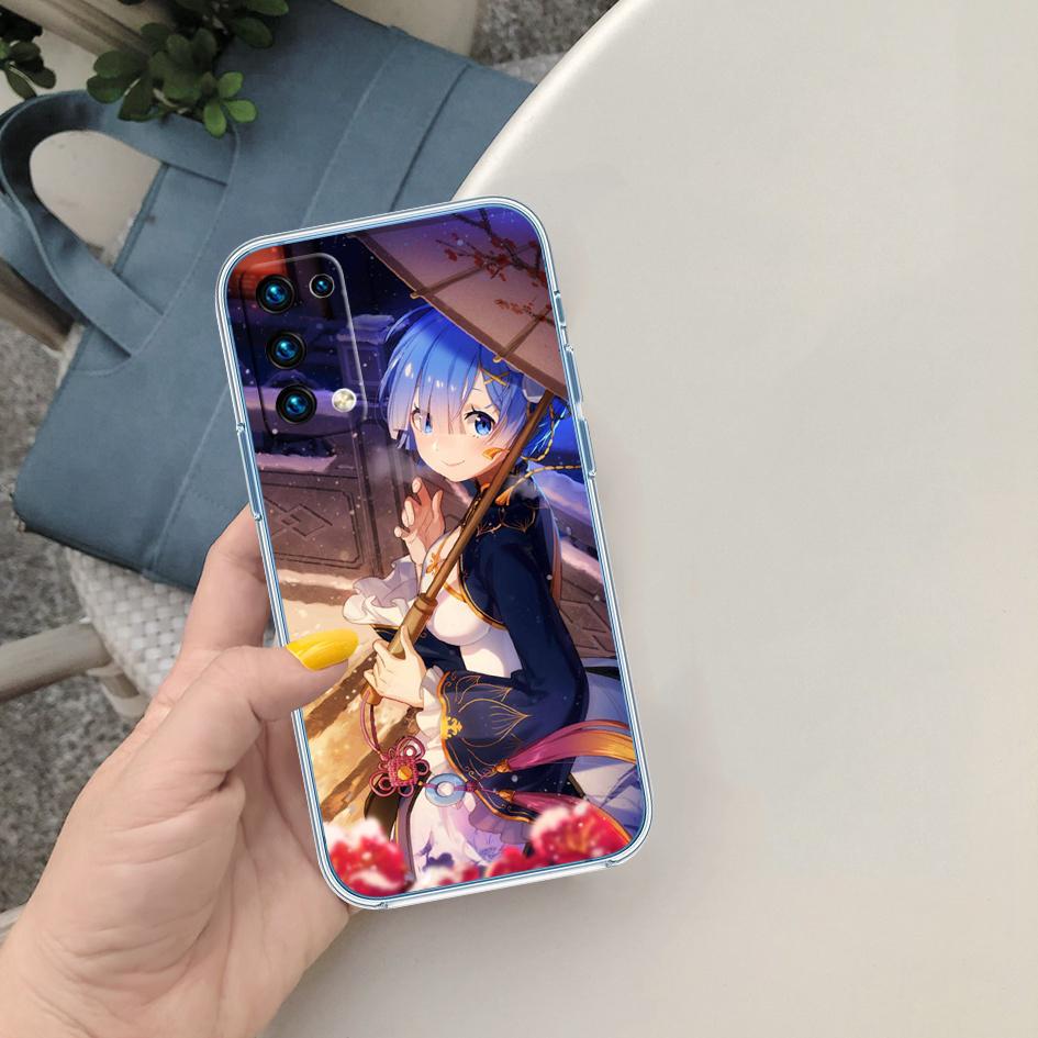 CJ48 Emilia Re Zero Ram Rem Soft Shell Transparent Phone Case for Motorola Moto G7 G8 G9 G84 G85 G73 G24 G15 Z2 Play Power Plus