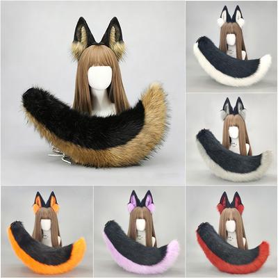 Fascia con Orecchie da Lupo di Halloween Set Cosplay con Coda Accessorio Costume Adulto Stile Anime