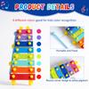 Xylophone pour enfants 8 notes coloré Glockenspiel 14,3 cm Instrument de musique Jouet Cadeau éducatif Pour tout-petits