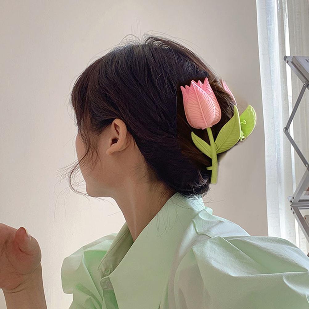 Flower Hair Claw Clips Tulip Hair Clip Hair Clamps Hair Styling Clips Hair Accessories for Women and Girls