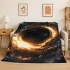 Dream Universe Galaxy Space Stars Black Hole Milky Way Flannel Blanket Soft Throw Blanket for Bedroom Living Room Bed Picnic Nap