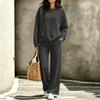 Casual Dames Crewneck Sweatshirt en Broek Set met Zakken - Herfst Winter Outfit, Twee Delig Comfortabel Trainingspak