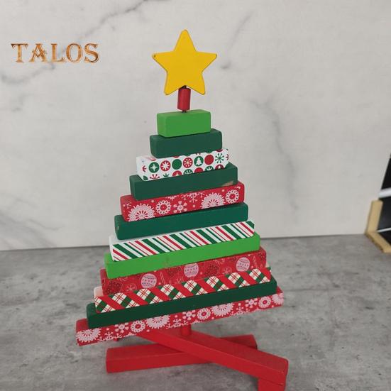 

Мини-Рождественская елка из дерева, настольный декор в виде рождественской елки, деревенские зимние праздничные украшения в форме дерева для домашнего декора B