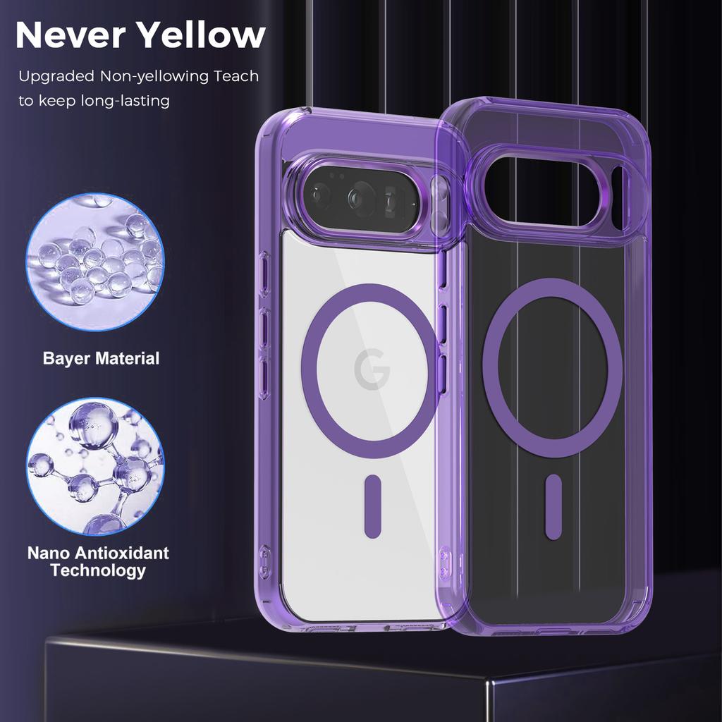 Luxury High Transparent Magnetic For Magsafe Wireless Charging Case For Google Pixel 10 Pro XL 9A Solid Color Bumper Back Cover