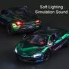1:32 720S Senna Alloy Sports Car Diecast Model Toys with Sound Light Pull Back Doors Opened Miniature Vehices Kids Friend's Gift