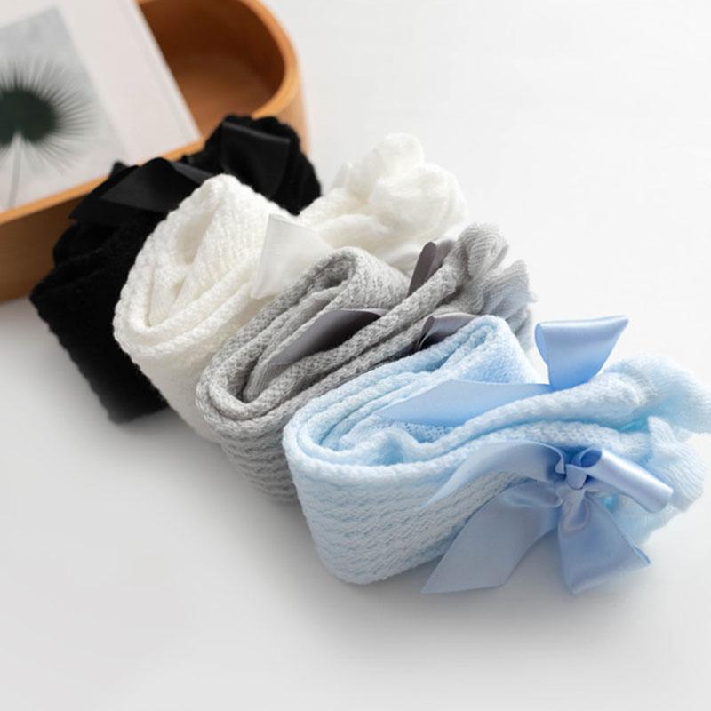 Baby Girl Bow Socks Summer Cotton Mesh Breathable Baby Knee High Socks Bowknot Kids Long Socks