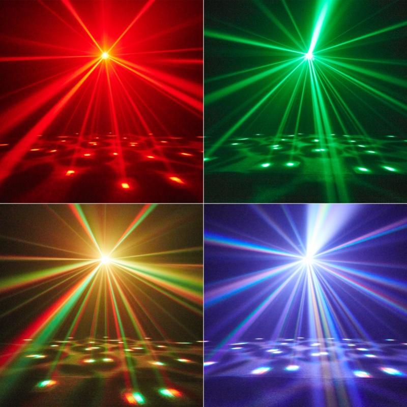 36W RGBW LED DJ Disco Sound Activated Stage Effect Lighting Party Holiday Club Pattern Strobe  Lights With Remote Control