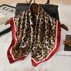 60Cm Leopard Print Kerchief Hair Scarf For Women Silk Satin Headband Hijab Scarfs Female Square Neck Scarves For Ladies