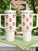 Custom Face Insulated Tumbler 40oz with Handle and Straw Personalized Photo Name Stainless Steel Water Cup Travel Coffee Bottle