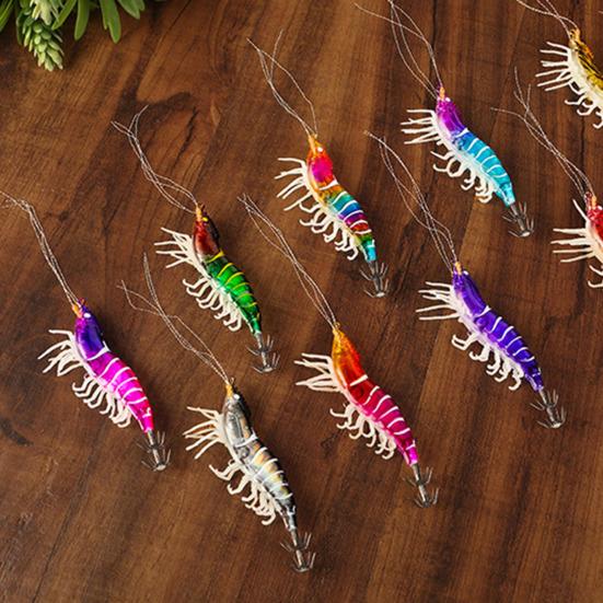 Luminous Shrimp Bait with Squid Jig Hook Realistic Bionic Artificial