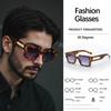 Light Luxury Golden Sunglasses Men Square Frame Classic Color Matching Minimalist Commuting Style Glasses