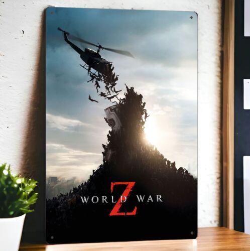 Mfoever World War Z Movie Metal Poster Tin Sign xcm Plate 20x30cm(7.8x11.8inch)