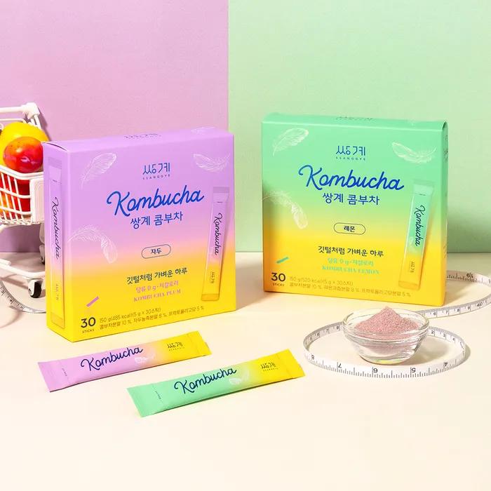 Ssanggye Kombucha 30 Sticks 2 Types to Choose (Lemon Flavor/Plum Flavor)