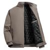 Men's Plus-Size Thick Fleece-Lined Stand Collar Jacket - Casual Fashion for Middle Age