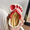 Ceramic French Fries Dish Cute Flip Flops French Fries Plate Cute Ceramic Bowl Flip Flops Shaped Snack Chip Soy Sauce