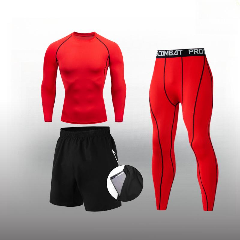 Men's Cross-Border Fitness Compression Set: Tight Base Layer for Sports, Basketball, Football, Running, and Yoga.