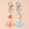 Cute Resin Starfish Gold Fish Keychain Women Girls Key Ring Pendants Handbag Decor DIY Kid's Jewelry Gifts