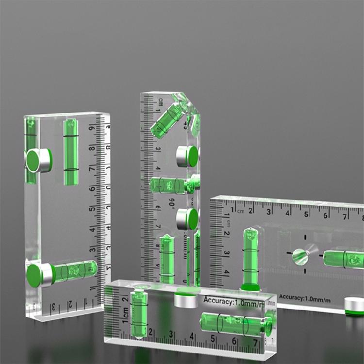 Magnetic Base Pocket Acrylic Check Bubble Level Tool Mini Level Tool Construction Tool with 90°/180° Level Bubbles